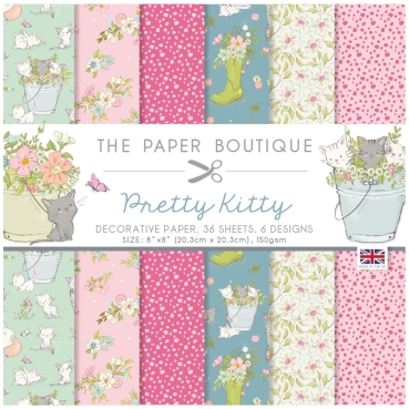 The Paper Boutique Pretty Kitty 8 x 8 Inch Decorative Papers