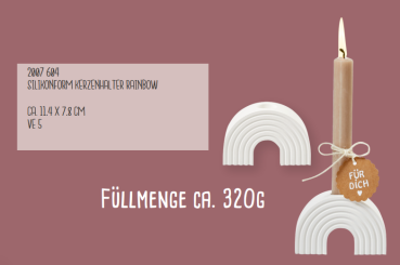 Silikonform Kerzenhalter Rainbow ca. 11,4 x 7,8 cm