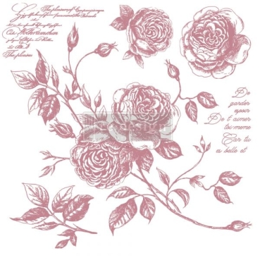 Re-Design wit Prima Decor Clear Stamp Transparenter Stempel 12 x 12 Inch Romance Roses