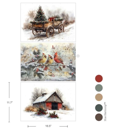 Re-Design with Prima Christmas in The Countryside A3 Decoupage Fiber Pack