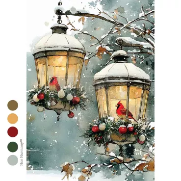Re-Design with Prima A4 Decoupage Fiber Decoupage Papier Cardinal Christmas