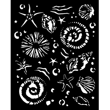Preview: Stamperia Assortment Stencil Silent Sea 8 Stück