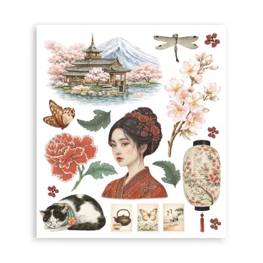Preview: Stamperia Printed Decorative Rub-on Selection for Art and Craft Oriental Garden