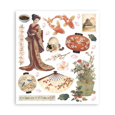 Preview: Stamperia Printed Decorative Rub-on Selection for Art and Craft Oriental Garden