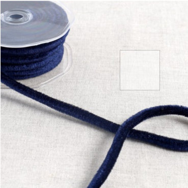 Samtkordel 8 mm pro Meter marineblau