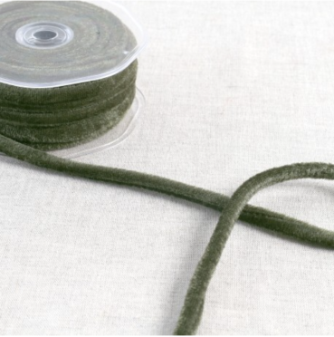 Samtkordel 8 mm pro Meter khaki