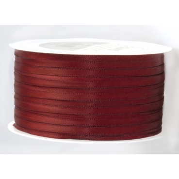 Doppelsatinband pro Meter 3 mm breit bordeaux