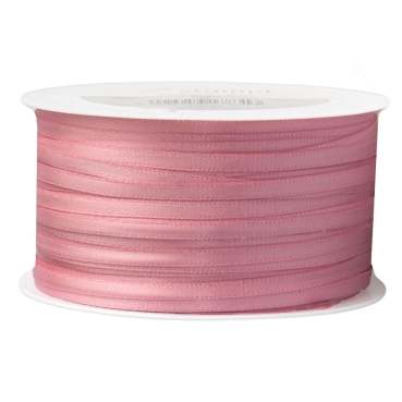 Doppelsatinband pro Meter 3 mm breit rosa