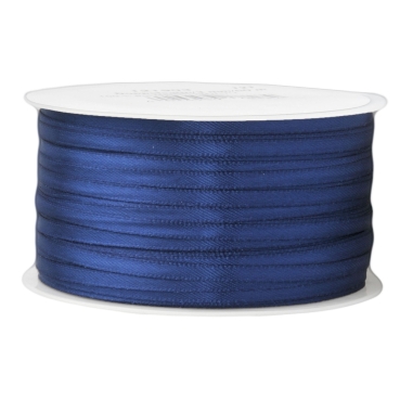 Doppelsatinband pro Meter 3 mm breit dunkelblau
