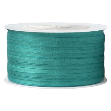Doppelsatinband pro Meter 3 mm breit türkis