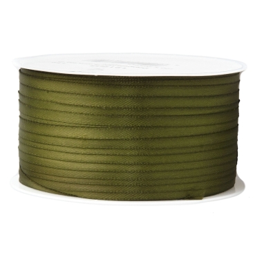 Doppelsatinband pro Meter 3 mm breit oliv