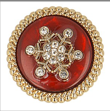 Knopf Schneeflocke 20 mm rouge