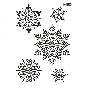 Stencil DIN A4 5-teilig Schneekristalle