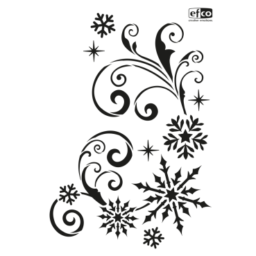 Stencil DIN A4 1-teilig Schneekristalle & Ornamente