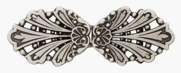 Union Knopf Schürzenschließe oval 20 mm altsilber
