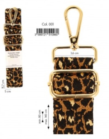 Preview: Schulterriemen Leoparden Gurtband 40 x 140 cm