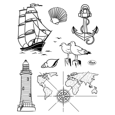 VIVA Decor Transparente Silikon-Stempel Seefahrt