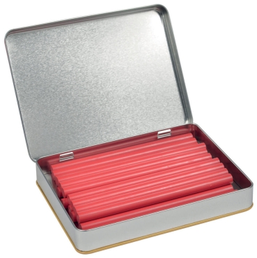Aladine Siegelwachs Dose mit 20 Stangen 175 mm mit Durchmesser von 12 mm rot