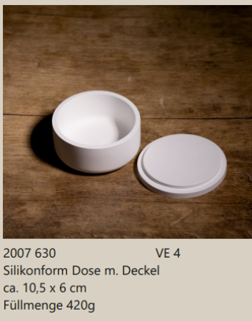 Silikonform Dose mit Deckel 10,5 x 6 cm