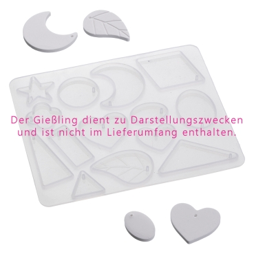Preview: Silikonform Hänger sortiert,1 x 1,5 - 2,6 x 3,8 cm, 14 - fach