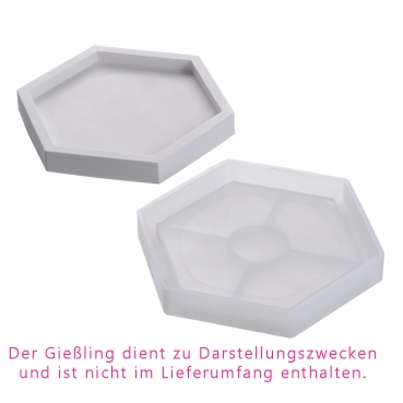 Preview: Silikonform, sechseckig, 10 x 11,5 cm, 1 - fach