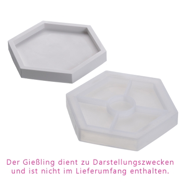 Preview: Silikonform, sechseckig, 10 x 11,5 cm, 1 - fach