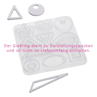 Preview: Silikonform, Hänger sortiert, 1,6 x 3 - 1,2 x 5,7 cm, 10 - fach