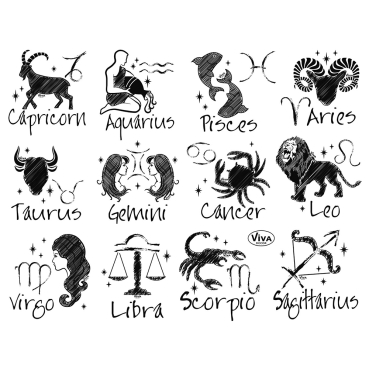 VIVA Decor Transparente Silikon-Stempel Sternzeichen