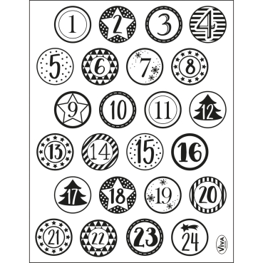 VIVA Decor Transparente Silikon-Stempel Adventskalenderzahlen