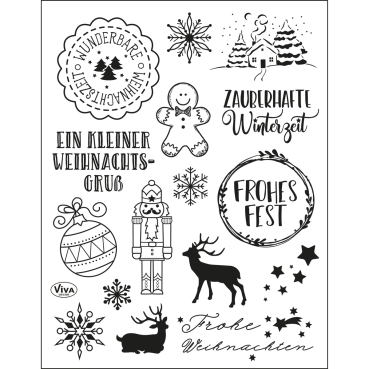 VIVA Decor Transparente Silikon-Stempel Nussknacker Weihnachten
