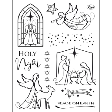 VIVA Decor Transparente Silikon-Stempel Holy Night