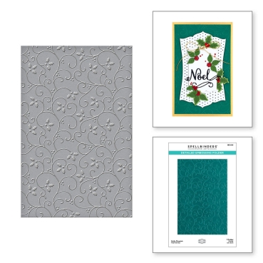 Preview: Spellbinders Holly Flourish Detailed Embossing Folder