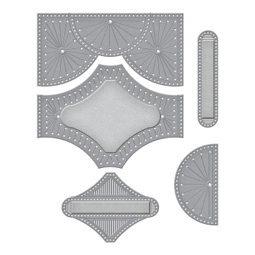 Spellbinders Stitched Fan Cardfront Etched Dies