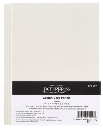 Spellbinders Better Press Cotton Card Panel 5 x 7 Inch pro Blatt Pebble