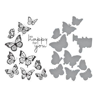 Spellbinder Butterfly Swirl Press Plate & Die Set