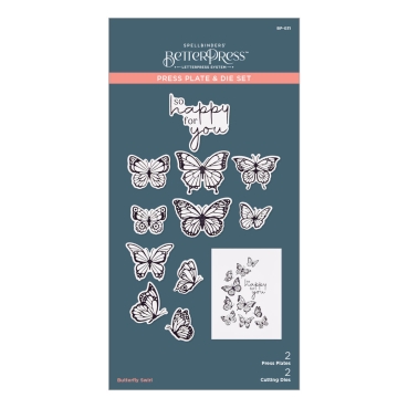Preview: Spellbinder Butterfly Swirl Press Plate & Die Set