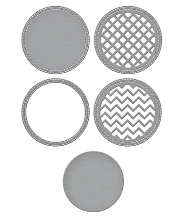 Spellbinders Stitched Edge Circle Backgrounds Etched Dies