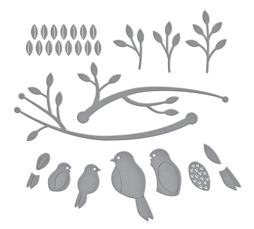 Spellbinders Perched Birds Etched Dies