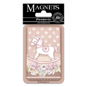 Stamperia Magnet 8 x 5.5 cm Baby Girl Rocking Horse