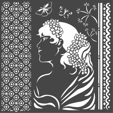 Stamperia Thick Stencil 18 x 18 Lady