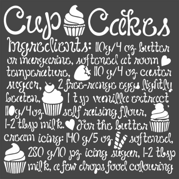 Stamperia Thick Stencil 18 x 18 Cupcake