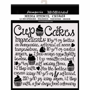 Preview: Stamperia Thick Stencil 18 x 18 Cupcake