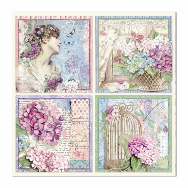 Preview: Stamperia Doppelseitiges Papier 4 Cards