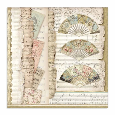 Preview: Stamperia Doppelseitiges Papier Fans and Music