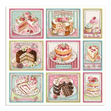 Preview: Stamperia Doppelseitiges Papier Cakes