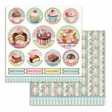 Stamperia Doppelseitiges Papier Mini Cake round