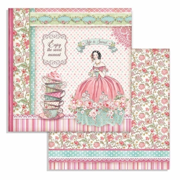 Preview: Stamperia Block Large mit 10 doppelseitig bedruckten Papieren Sweety