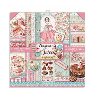 Stamperia Block Small mit 10 doppelseitig bedruckten Papieren Sweety