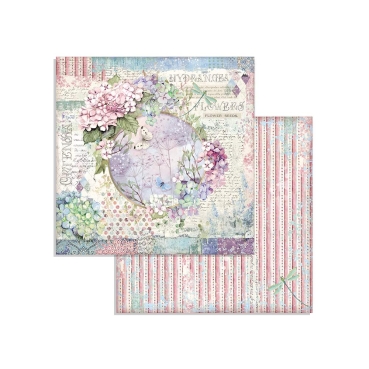 Preview: Stamperia Block Small mit 10 doppelseitig bedruckten Papieren Hortensia
