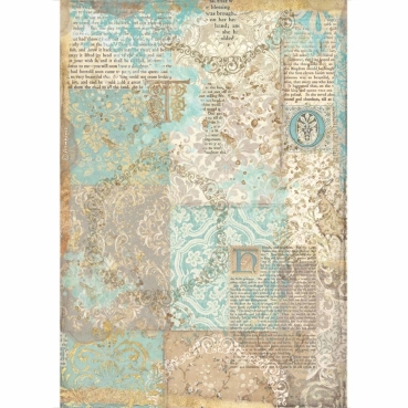Stamperia A4 Rice Paper Reispapier Sleeping Beauty Texture gold